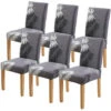 6 Pcs Housses De Chaise Couverture De Chaise De Salle à Manger Extensible Protection De Chaise Gris -Homcomes Boutique 54404325 1