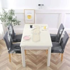 6 Pcs Housses De Chaise Couverture De Chaise De Salle à Manger Extensible Protection De Chaise Gris -Homcomes Boutique 54404325 3