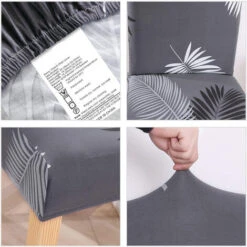 6 Pcs Housses De Chaise Couverture De Chaise De Salle à Manger Extensible Protection De Chaise Gris -Homcomes Boutique 54404325 4