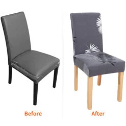 6 Pcs Housses De Chaise Couverture De Chaise De Salle à Manger Extensible Protection De Chaise Gris -Homcomes Boutique 54404325 5