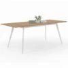 Table Scandinave Extensible INGA 160-200 Cm Plateau Bois Pieds Blancs -Homcomes Boutique 54637365 1