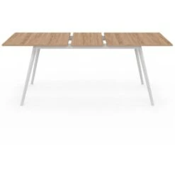 Table Scandinave Extensible INGA 160-200 Cm Plateau Bois Pieds Blancs -Homcomes Boutique 54637365 3