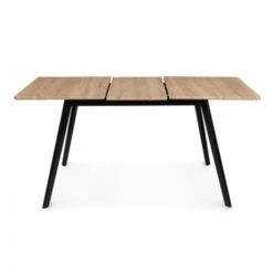 Table Scandinave Extensible INGA 120-160 Cm Plateau Bois Pieds Noirs -Homcomes Boutique 54637379 3