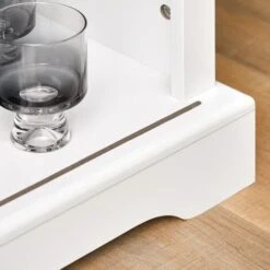 SoBuy FSB46-W Buffet Commode Armoire De Rangement Meuble De Rangement Avec Porte De Grange Coulissante à 2 Niveaux, 80x39x82cm, Blanc -Homcomes Boutique 54992591 5