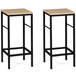 Lot De 2 Tabourets De Bar DETROIT Design Industriel