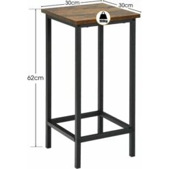 COSTWAY Lot De 4 Tabourets De Bar Avec Repose-Pieds,Chaises De Bar Style Moderne,Tabouret Haut 62 CM Pour Cuisine,Café,Bistro,Marron -Homcomes Boutique 55463718 5