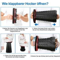 Randaco Chaise Pliante Portable Compacte, Légère Et Télescopique 150kg Tabouret Pliant Pour L'extérieur Rouge -Homcomes Boutique 56393760 4