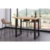 Table Haute En Bois Coloris Chêne Nordique / Pieds Noir - Longueur 120 X Profondeur 70 X Hauteur 100 Cm -PEGANE- -Homcomes Boutique 56477305 1