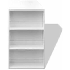 Nova Table De Barre De Cuisine Avec Manteau De Bar à Coin D'angle Cuisine Brillante Table De Bar MDF Avec Casier à Bouteilles Blanc Haut Brillance -Homcomes Boutique 57092392 4