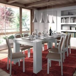 Table Console Extensible. 4 Extensions S'ouvrent Jusqu'à 237 Cm. Pour 10 Personnes. Couleur Blanc Brillant. Largeur : 90 Cm X Hauteur : 78 Cm X Profondeur Fermé : 51 Cm. -Homcomes Boutique 57596380 4