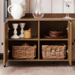 SoBuy FSB63-PF Buffet Meuble De Rangement Armoire Multi-rangements Avec 3 Portes, Pour Cuisine, Salle à Manger, Salon, Cadre En Acier Stable, Style Industriel -Homcomes Boutique 57678793 4