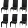 Lot De 6 Housses De Chaise Extensibles Universelle - Moderne - Noir
