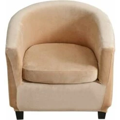 Housse De Chaise Cabriolet 2 Pièces Housses Chaise De Club Extensible En Velours Housse Fauteuil Cabriolet Beige