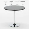 Table De Bar Cuisine Et Salon Intérieur Pied En Acier 70x70 Bistrot Couleur De La Table: Noir - Forme De La Table: Rond