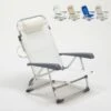 Chaise Longue De Plage Transat Pliant Avec Accoudoirs Mer Gargano Couleur: Blanc -Homcomes Boutique 5914283 1