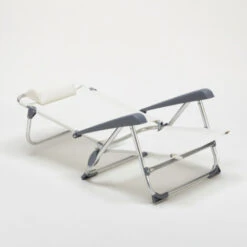 Chaise Longue De Plage Transat Pliant Avec Accoudoirs Mer Gargano Couleur: Blanc -Homcomes Boutique 5914283 4
