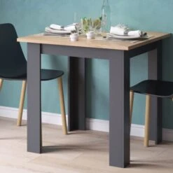 Table à Manger „Karlos 80cm Anthracite/Goldkraft Vicco -Homcomes Boutique 59175056 4