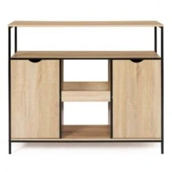 Meuble De Bar Avec Portes Et étagères DETROIT Design Industriel 9 Meuble De Bar Avec Portes Et étagères DETROIT Design Industriel -Homcomes Boutique 59281496 3