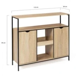 Meuble De Bar Avec Portes Et étagères DETROIT Design Industriel 11 Meuble De Bar Avec Portes Et étagères DETROIT Design Industriel -Homcomes Boutique 59281496 5