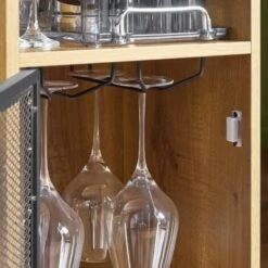 SoBuy FWT97-PF Table De Bar, Table Haute, Table à Manger, Table Pour Cuisine, Salle à Manger, Salon Avec Supports Pour Verres Et Bouteilles, Étagère Et 2 Compartiments -Homcomes Boutique 65894134 5