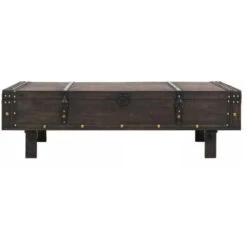 Table Basse Rectangulaire Bois Massif Foncé Recyclé Nova -Homcomes Boutique 66881160 2