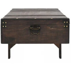 Table Basse Rectangulaire Bois Massif Foncé Recyclé Nova -Homcomes Boutique 66881160 3