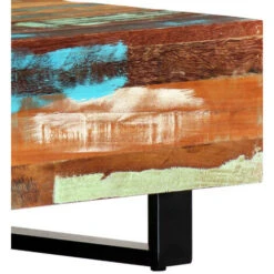 Table Basse Rectangulaire Bois Massif Recyclé Et Métal Noir Boust 3 -Homcomes Boutique 66902201 5
