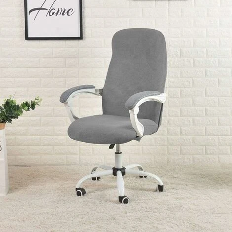 Chaise De Housse De Bureau Résistant à L'eau Gris Extensible Jacquard Housse De Chaise D'ordinateur Pour Accoudoir Chaises,M(housse De Chaiset) 5 Chaise De Housse De Bureau Résistant à L'eau Gris Extensible Jacquard Housse De Chaise D'ordinateur Pour Accoudoir Chaises,M(housse De Chaiset) – Image 3
