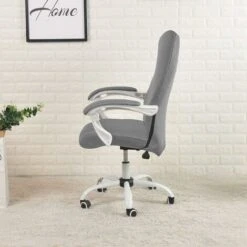Chaise De Housse De Bureau Résistant à L'eau Gris Extensible Jacquard Housse De Chaise D'ordinateur Pour Accoudoir Chaises,M(housse De Chaiset) 10 Chaise De Housse De Bureau Résistant à L'eau Gris Extensible Jacquard Housse De Chaise D'ordinateur Pour Accoudoir Chaises,M(housse De Chaiset) -Homcomes Boutique 67371134 4