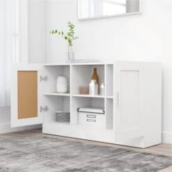 Buffet De Cuisine Buffet Bahut / Blanc 120x30,5x70 Cm Aggloméré 9 Buffet De Cuisine Buffet Bahut / Blanc 120x30,5x70 Cm Aggloméré -Homcomes Boutique 67652276 3