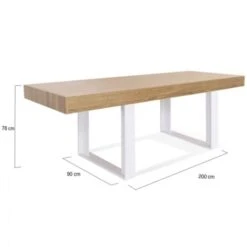 Table à Manger PHOENIX 10 Personnes Bois Et Blanc 225 Cm -Homcomes Boutique 68132853 4