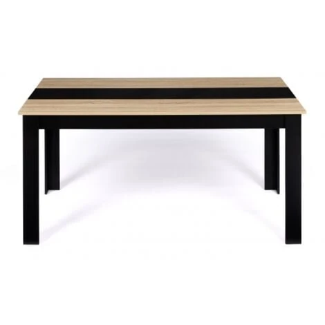 Table à Manger GEORGIA 8 Personnes Noire Et Imitation Hêtre 160 X 90 Cm 5 Table à Manger GEORGIA 8 Personnes Noire Et Imitation Hêtre 160 X 90 Cm – Image 3