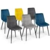 Lot De 6 Chaises MILA En Velours Mix Color Bleu X2, Gris Foncé X2, Gris Clair, Jaune -Homcomes Boutique 69832372 1