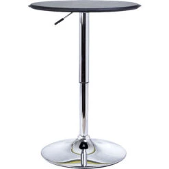 HOMCOM Table De Bar Table Bistro Chic Style Contemporain Table Ronde Hauteur Réglable 67-93 Cm Ø 63 Cm Plateau Pivotant 360° Métal Chromé PVC Noir -Homcomes Boutique 7030228 5