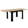 Table à Manger Extensible DONA 6-10 Personnes Noir Plateau Façon Hêtre 110-220 Cm -Homcomes Boutique 72334080 1