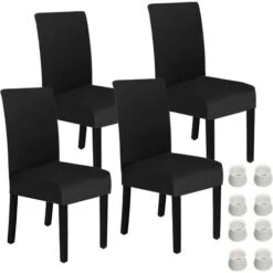 4pcs Housse De Chaise Extensible,Housse De Salle à Manger Amovible Universelle Lavable Couverture De Chaise Pour Décoration Mariage Hôtel Restaurant