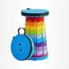 Chaise Pliante Extérieure Camping Siège Portable Voyage En Plein Air Famille Arc-en-ciel Tabouret Pliant Télescopique Portable Télescopique