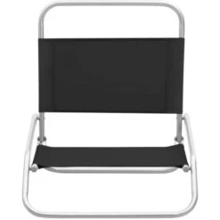 Lot De 2 Chaises De Plage Pliables | Chaise De Camping Noir Tissu 34405 -Homcomes Boutique 75176375 3