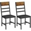 VASAGLE Chaises De Salle à Manger, Lot De 2, Siège De Cuisine, Assise Rembourrée, Cadre En Acier, Ergonomique, Style Industriel, Pour Salon, Cuisine, Marron Rustique Et Noir Par SONGMICS LDC095B01 -Homcomes Boutique 75567682 1