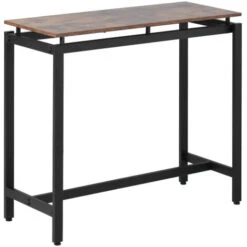 Ensemble De Table Bart, Bar Et Tabourets En Bois De Fer, Table De Cuisine Et Chaises, Table Debout Et Tabourets De Bar, Restaurant, Table Debout En Bois Foncé -Homcomes Boutique 75696056 4