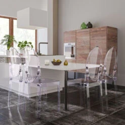 Lot De 4 Chaises De Salle A Manger Victoria Transparent - Élégant 9 Lot De 4 Chaises De Salle A Manger Victoria Transparent - Élégant -Homcomes Boutique 75801805 3