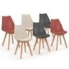 Lot De 6 Chaises Scandinaves SARA Mix Color Gris Foncé X2, Beige X2, Terracotta X2 -Homcomes Boutique 76637483 1