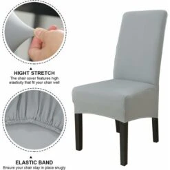 Housse De Chaise De Salle à Manger ,Housse De Chaise Extensible Lot De 6,Couverture De Chaise Grande Universelle Lavable,Facile à Nettoyer Pour Décor Salle à Manger Salon -Homcomes Boutique 76663104 3