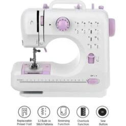 Mellifluous Mini Machine à Coudre Electronique Débutant 12Points Portable Ajustables Multifonction Fil Et Vitesse Double FUIENKO