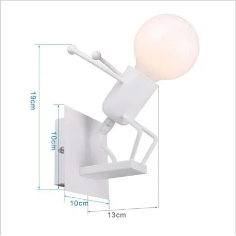 Créatif Humanoïde Lampe Murale Interieur Applique Murale Moderne Lampe De Mur Max 60W E27 Art Déco Pour Chambre D'enfants FUIENKO 3 Créatif Humanoïde Lampe Murale Interieur Applique Murale Moderne Lampe De Mur Max 60W E27 Art Déco Pour Chambre D'enfants FUIENKO