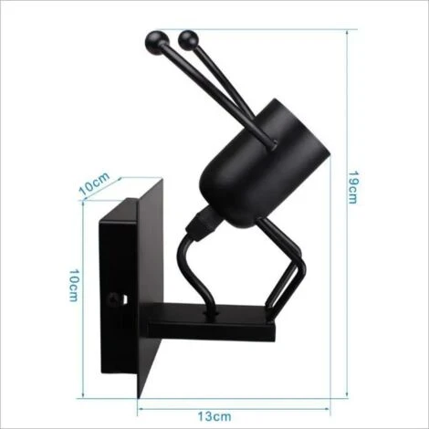 Créatif Humanoïde Lampe Murale Interieur Applique Murale Moderne Lampe De Mur Max 60W E27 Art Déco Pour Chambre D'enfants FUIENKO 4 Créatif Humanoïde Lampe Murale Interieur Applique Murale Moderne Lampe De Mur Max 60W E27 Art Déco Pour Chambre D'enfants FUIENKO – Image 2