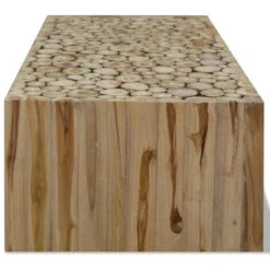 Table Basse Rectangulaire Teck Massif Foncé Heavy -Homcomes Boutique 77747250 4