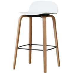 Kosmi - Lot De 2 Tabourets Style Scandinave Assise Blanche, Pieds En Métal - Hauteur D'assise 76cm -Homcomes Boutique 78084956 3