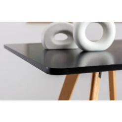 Table Haute De Bar Avec Plateau Carré Repose-pieds Style Scandinave En Bois Noir Hauteur 105 Cm 9 Table Haute De Bar Avec Plateau Carré Repose-pieds Style Scandinave En Bois Noir Hauteur 105 Cm -Homcomes Boutique 79554583 4