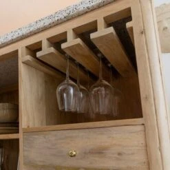 Meuble Bar En Angle Bois De Manguier Et Terrazzo Lou -Homcomes Boutique 80224898 5